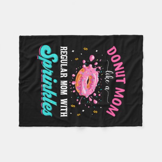 母ドーナツ母ふわりつきの普通のお母さんのように フリースブランケット (正面(横))