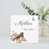 母ハッピーバースデー鳥ヴィンテージフローラカード カード (スタンド正面)
