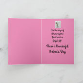 母ハッピーマザーズデイかわいらしハミングバード カード (内部)