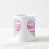母ハートの単語の芸術のマグ コーヒーマグカップ (中央)