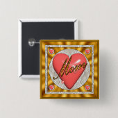 母ハートボタン 缶バッジ (正面&裏面)