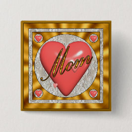 母ハートボタン 缶バッジ