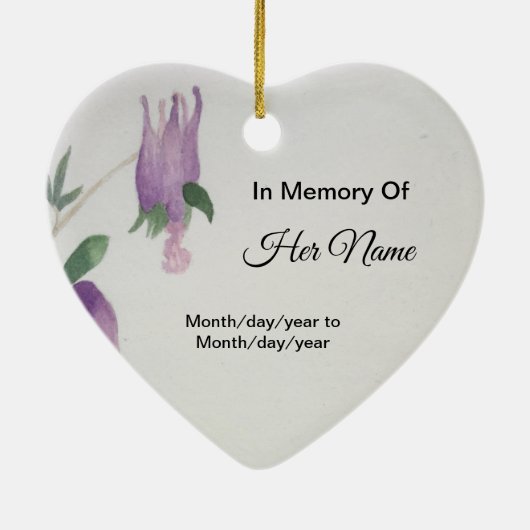 母ハートメモリアル絶対に行遠くにかない セラミックオーナメント (裏面)