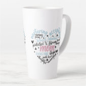 母ハート愛気にする甘い優しい カフェラテマグ (右アングル)