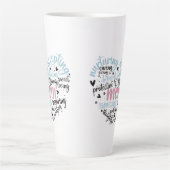 母ハート愛気にする甘い優しい カフェラテマグ (正面)