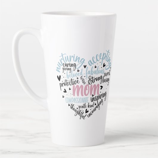 母ハート愛気にする甘い優しい カフェラテマグ (左)