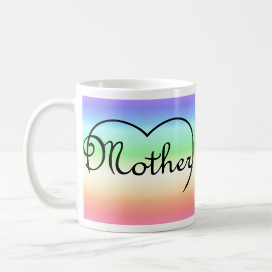 母ハート虹 コーヒーマグカップ (左)