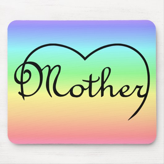 母ハート虹 マウスパッド (正面)