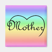 母ハート虹 マグネット (正面)