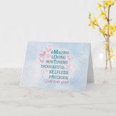 母ハート カード (黄色い花)