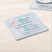 母ハート スクエアペーパーコースター (アングル)