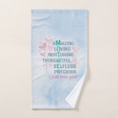 母ハート バスタオルセット (ハンドタオル)