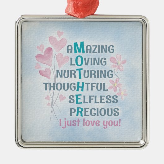 母ハート メタルオーナメント (正面)