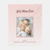 母バラ金ゴールド写真の子供の名前 フリースブランケット (正面)