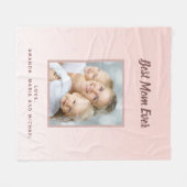 母バラ金ゴールド写真の子供の名前 フリースブランケット (正面(横))