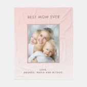 母バラ金ゴールド写真赤面 フリースブランケット (正面)