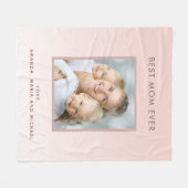 母バラ金ゴールド写真赤面 フリースブランケット (正面(横))