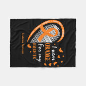 母パパI衣服オレンジ私の娘の白血病Awa フリースブランケット (正面(横))