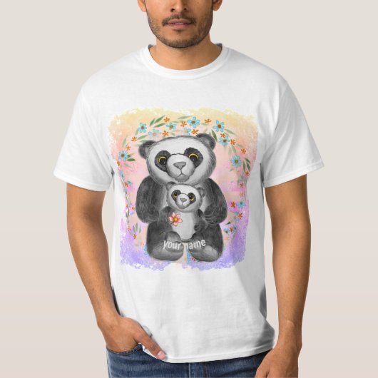 母パンダの愛 Tシャツ (正面)