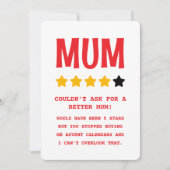 母パーソナライズされたおもしろい母の日カード（英国） 招待状 (正面)
