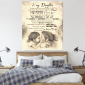 母パーソナライズされたからの娘への手紙 キャンバスプリント (インサイチュ (寝室))
