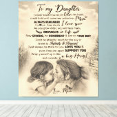 母パーソナライズされたからの娘への手紙 キャンバスプリント (インサイチュ (ウッドフロア))