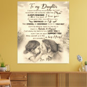 母パーソナライズされたからの娘への手紙 キャンバスプリント (インサイチュ (リビング))