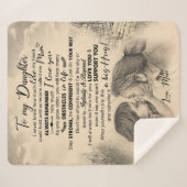 母パーソナライズされたからの娘への手紙 シェルパブランケット (正面(横))