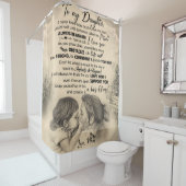 母パーソナライズされたからの娘への手紙 シャワーカーテン (インサイチュ)