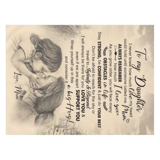 母パーソナライズされたからの娘への手紙 テーブルクロス (正面(横))