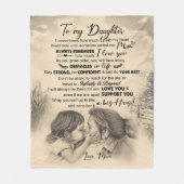 母パーソナライズされたからの娘への手紙 フリースブランケット (正面)