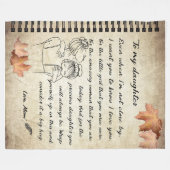 母パーソナライズされたからの娘への手紙 フリースブランケット (正面(横))