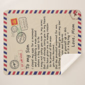 母パーソナライズされたからの息子への手紙 シェルパブランケット (正面(横))