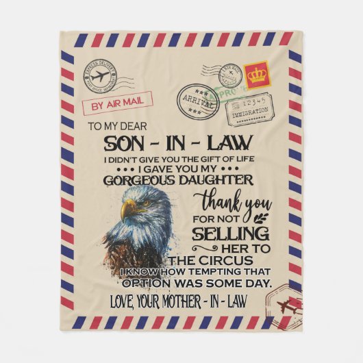 母パーソナライズされたからの義親愛理の手紙に フリースブランケット (正面)