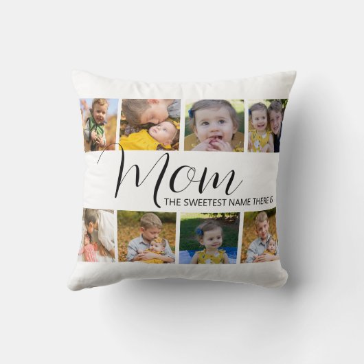 母パーソナライズされたさん一番甘い名前の写真がある クッション (裏面)