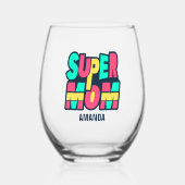 母パーソナライズされたすごいの日 ステムなしワイングラス (正面)