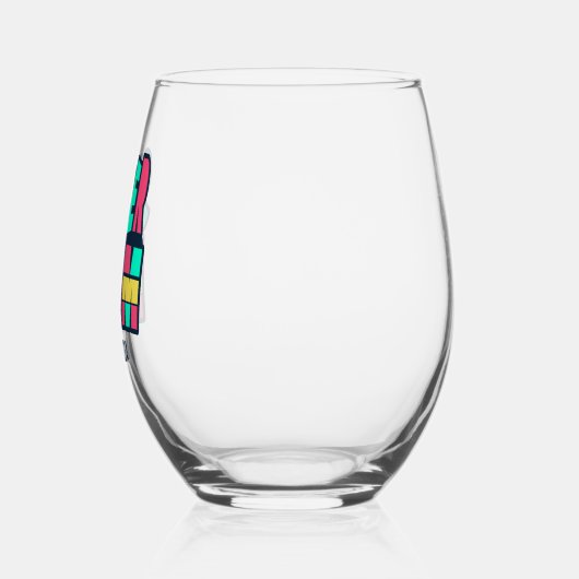 母パーソナライズされたすごいの日 ステムなしワイングラス (左)