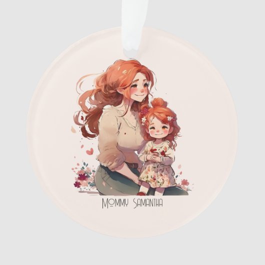 母パーソナライズされたと娘 オーナメント (正面)