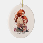 母パーソナライズされたと娘 セラミックオーナメント (右)