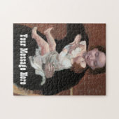 母パーソナライズされたと子の絵画感謝 ジグソーパズル (横)