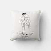 母パーソナライズされたと子を抱えたママ枕 クッション (正面)