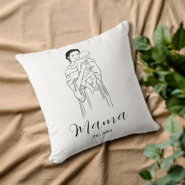 母パーソナライズされたと子を抱えたママ枕 クッション