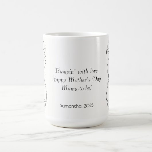 母パーソナライズされたと母 | 妊娠シルエット – コーヒーマグカップ (中央)