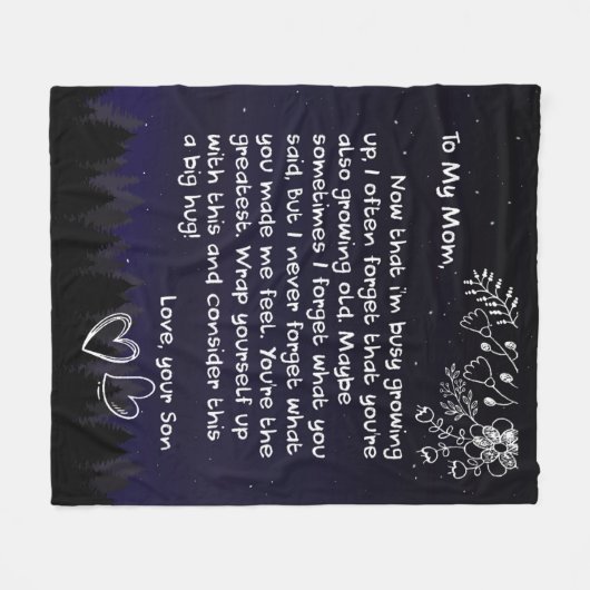 母パーソナライズされたに贈り物からのラブレター フリースブランケット (正面(横))