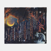 母パーソナライズされたのオオカミに娘の贈り物 フリースブランケット (正面(横))