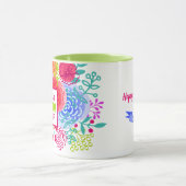 母パーソナライズされたの日お母さ最高のんフローラ マグカップ (中央)