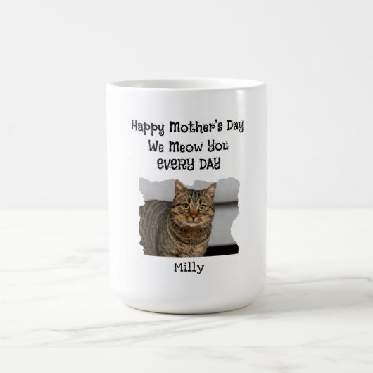 母パーソナライズされたの日ねこマグカップ コーヒーマグカップ (中央)
