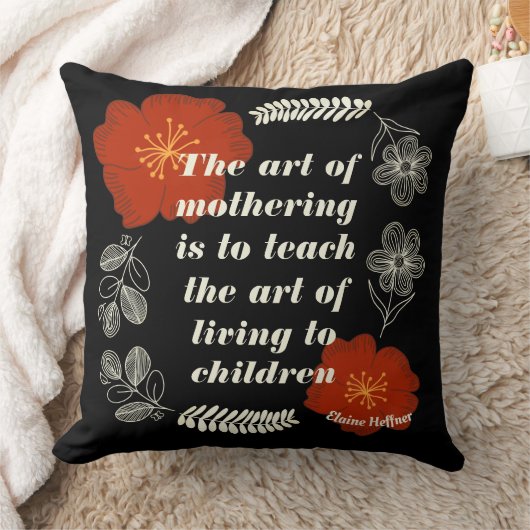 母パーソナライズされたの日のエレインヘフラン引用文 クッション (ブランケット)