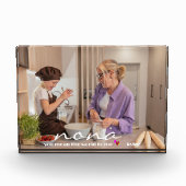 母パーソナライズされたの日のガラスのブロック写真枠 フォトブロック (正面)