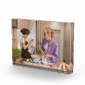 母パーソナライズされたの日のガラスのブロック写真枠 フォトブロック (右)